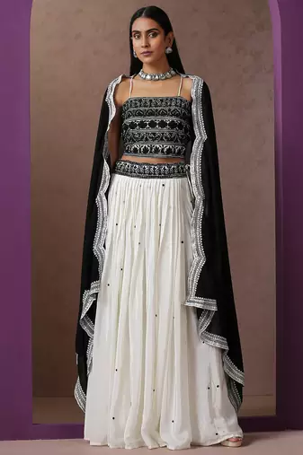 Embroidered work silk Blend Lehenga choli with Dupatta.