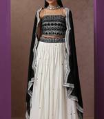 Embroidered work silk Blend Lehenga choli with Dupatta.