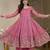Women’s Pink Embroidered Anarkali Kurta Set with Dupatta & Palazzo