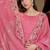 Women’s Pink Embroidered Anarkali Kurta Set with Dupatta & Palazzo