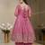 Women’s Pink Embroidered Anarkali Kurta Set with Dupatta & Palazzo