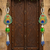 shubh labh floral door hanging for home decor  handmade pearl & golden hanging decoration (pack of 2) 