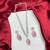 Pink Teardrop CZ Jewelry Set | Bridal Necklace & Earrings