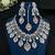 Bridal Jewelry Set: Pink Tear-Drop Necklace, Earrings, Maang Tikka – Silver Finish Indian Ethnic Weddings