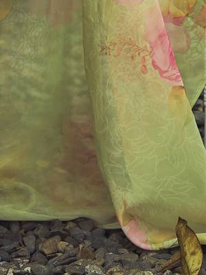 Green & Pink Floral Embroidered Pure Cotton Kurta With Trousers & Dupatta 3