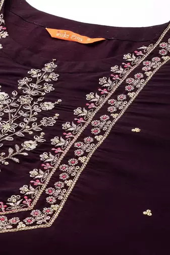 Floral Embroidered Regular Kurta with Trousers & Dupatta