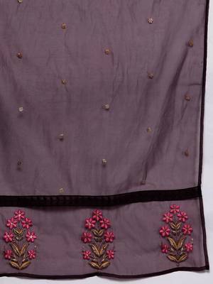 Floral Embroidered Regular Kurta with Trousers & Dupatta 5