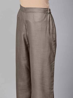 Women Grey Kurta with Palazzos & With Dupatta 3