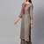 Women Grey Kurta with Palazzos & With Dupatta