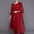 Red Floral Embroidered Sequined Kurta with Trousers & Dupatta