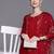 Red Floral Embroidered Sequined Kurta with Trousers & Dupatta