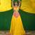 Bright Yellow Pink Embroidered Crepe Lehenga Set