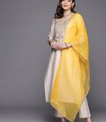 Yoke Design Liva Kurta with Trousers & With Dupatta