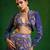 Blue Digital Printed Crepe Jacket Lehenga Set