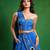 Royal Blue Embroidered Crepe Lehenga Set