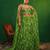 Lime Green Digital Printed Georgette Lehenga Set