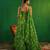 Lime Green Digital Printed Georgette Lehenga Set