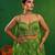 Lime Green Digital Printed Georgette Lehenga Set
