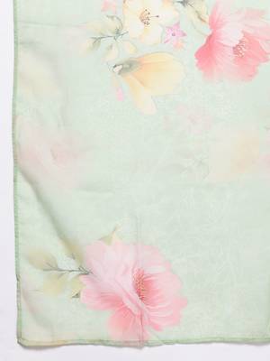 Floral Embroidered Regular Thread Work Pure Cotton Kurta With Trousers & Dupatta 5