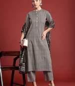 Printed Pure Cotton Kurta with Trousers & With Dupatta
