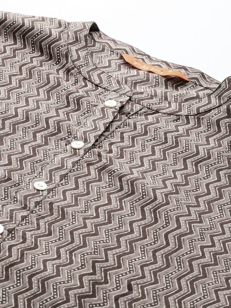 Printed Pure Cotton Kurta with Trousers & With Dupatta