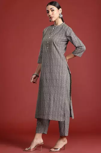 Printed Pure Cotton Kurta with Trousers & With Dupatta