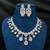 Rose Pink Pear Drop Necklace Earring Set, Silver Tone Cubic Zirconia Bridal Jewellery