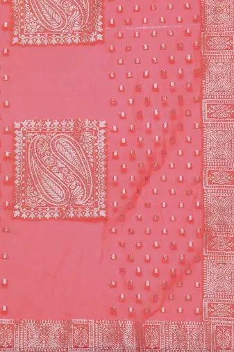 Floral Embroidered Sequinned Liva Kurta with Trousers & With Dupatta