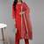Women Red Floral Embroidered Regular Kurta with Trousers & With Dupatta