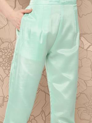 Women Regular Chanderi Silk Kurta with Trousers & With Dupatta 6