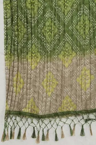 Floral Embroidered Sequinned Liva Kurta With Trousers & Dupatta