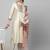 Women Cream-Coloured Floral Yoke Design Regular Thread Work Liva Kurta with Trousers & With Dupatta