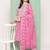 Women Floral Printed Regular Gotta Patti Cotton Kurta with Trousers & Dupatta