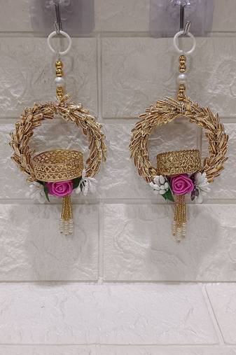 tea light flower small hanging for home decoration hanging decor (pack of 2)