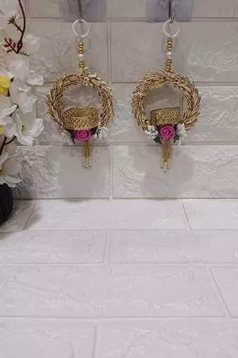 tea light flower small hanging for home decoration hanging decor (pack of 2)