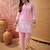 Pink cotton embroidered readymade suit set