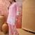 Pink cotton embroidered readymade suit set