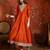 Rust silk blend embroidered readymade suit set