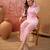 Pink cotton embroidered readymade suit set
