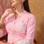 Pink cotton embroidered readymade suit set