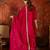 Fuchsia pink silk blend embroidered readymade suit set