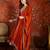 Rust silk blend embroidered readymade suit set
