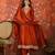 Rust silk blend embroidered readymade suit set