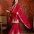 Fuchsia pink silk blend embroidered readymade suit set