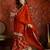 Rust silk blend embroidered readymade suit set