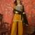 Mustard silk blend embroidered readymade suit set