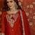 Rust silk blend embroidered readymade suit set