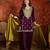 Purple silk blend embroidered readymade suit set