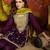 Purple silk blend embroidered readymade suit set