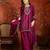 Purple silk blend embroidered readymade suit set